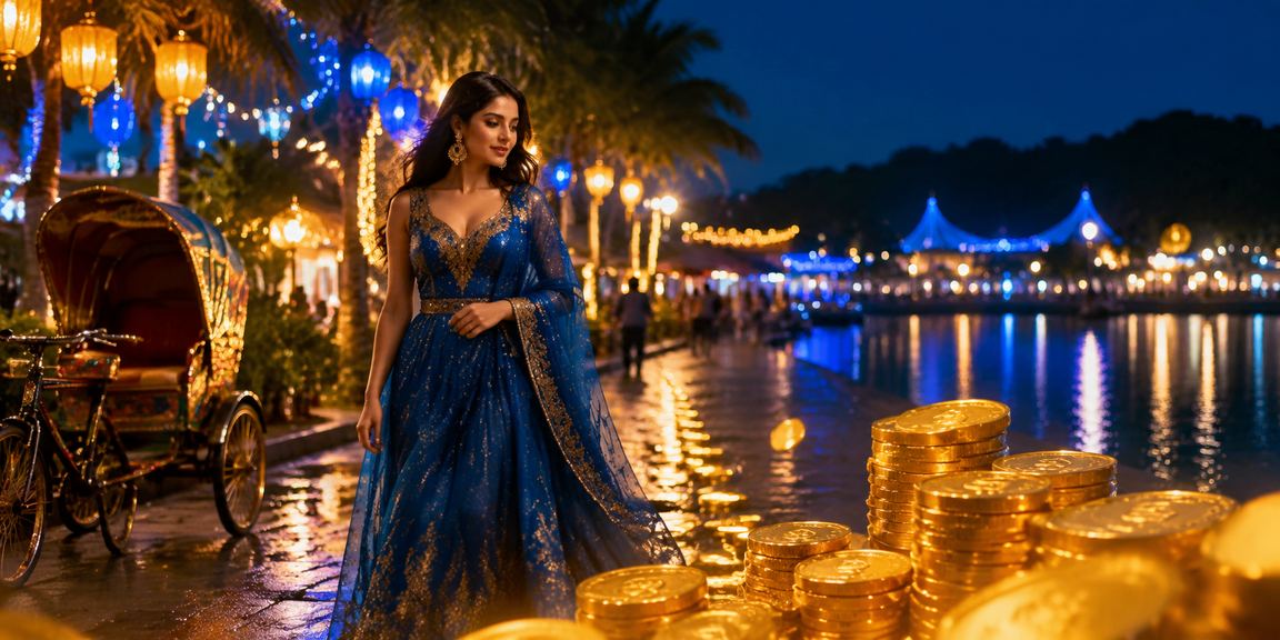 ঢাকার রাতের বাজারে মোবাইলে জ্যাকপট গেম উপভোগের দৃশ্য